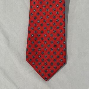 VTG Gorsart Clothes New York 100% Silk Red Medallion Necktie